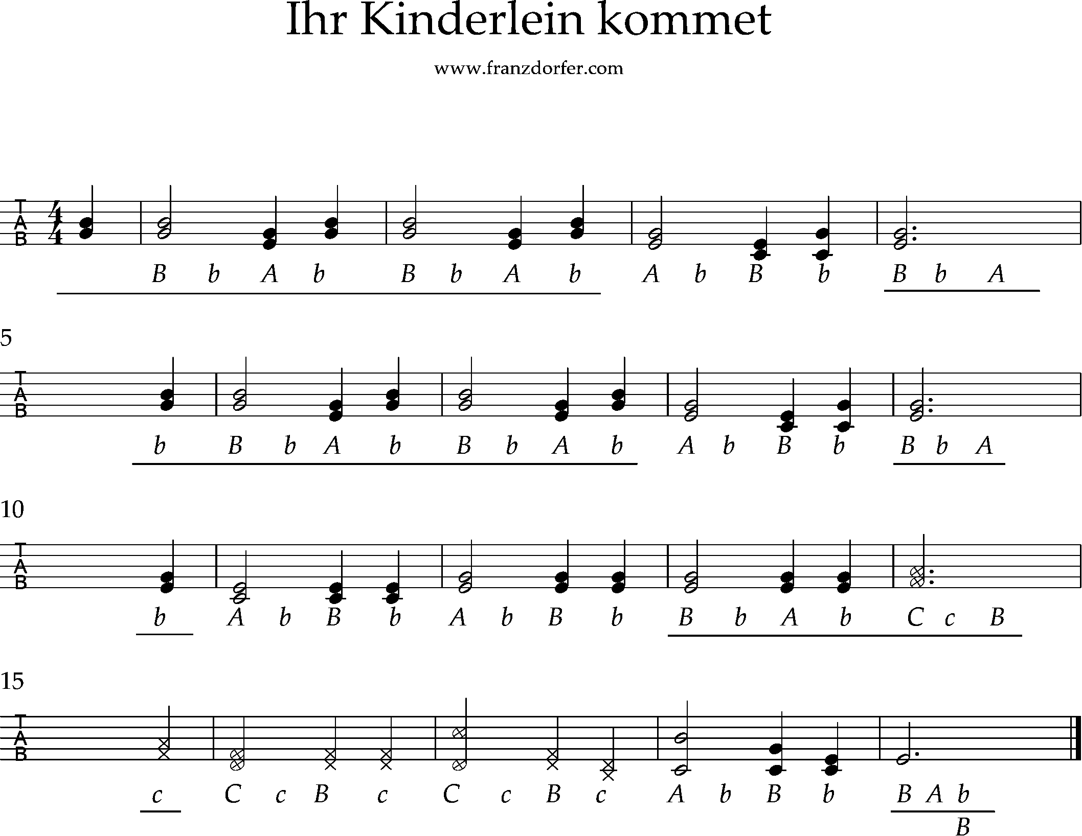 Griffschrift, Tiach, Ihr Kinderlein kommet steirische harmonika, Weihnachtslieder lernen- Ihr Kinderlein